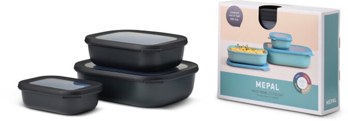 Mepal Cirqula Multikomset Klein - 3 delig - Nordic Black