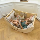 Babiem® Ben - Klimboog - 3 in 1 - met Kussen en Leesvakje - Kinderbureau - kinder schommelstoel - Montessori - Berken Hout