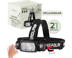 PrimeCraft® Hoofdlamp LED Oplaadbaar - Gebarenbediening - Lange Batterijduur - 2.000 Lumen - Hoogwaardig Materiaal - Hoofdlamp Oplaadbaar - Hoofdlampen