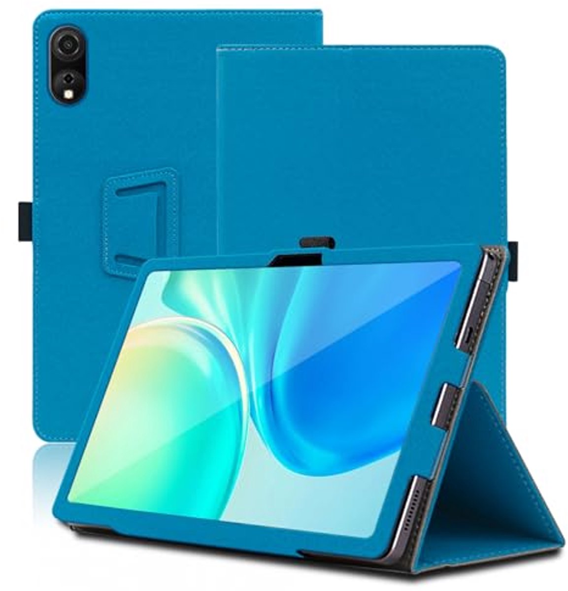 Opvouwbare Tablet Hoes met Potloodhouder - Volledige Bescherming voor 10.92 inch Tablet (Lichtblauw)