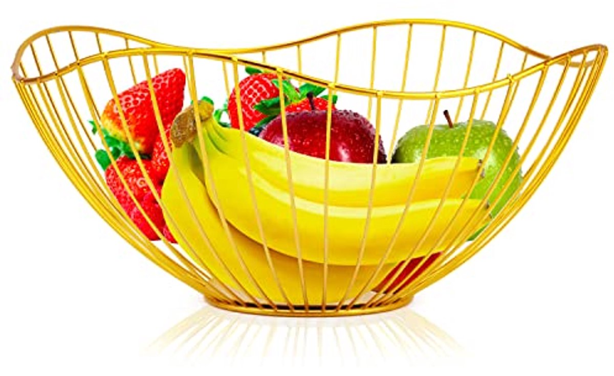 Gouden fruitmand metaal - Multifunctionele fruitschaal voor keuken en interieurdecoratie