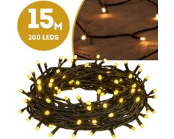 200 LED - kerstverlichting - Batterij - Zwart - 15m - Classic Warm Licht - Met Timer - Ideaal voor Binnen en Buiten - Perfect voor Kerstdecoratie