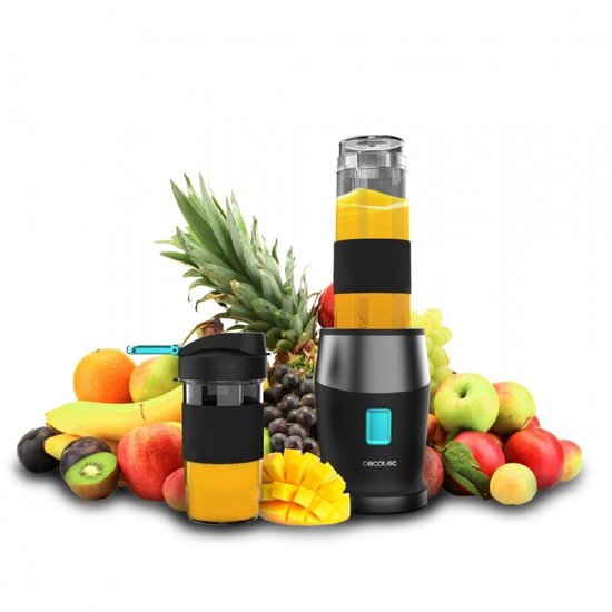 Cecotec Tragbarer Standmixer Power Titanium 900 ProGo. 900W, Inklusive 2 tragbaren Behältern à 570 ml, 4 Klingen mit schwarzer Titanbeschichtung van Cecotec — afbeelding 5