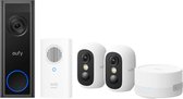 eufy Video Deurbel C30 + eufyCam C35 - Incl. 2 Camera, HomeBase Mini, Chime & SD Kaart – Beveiligingsset – Voordeelbundel