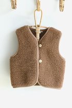 WOLLIES Amsterdam - Wollen Kinder Vest / Gilet - Merino Wol - Maat 128-134 - Bruin