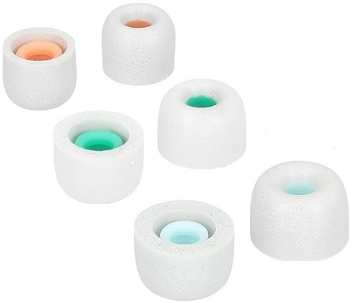 Set van schuimtips voor Sony in-ear Memory Foam oordopjes- Eartips WF-1000XM5 / WF-1000XM4 - 3 paar - 3 maten - Grijs