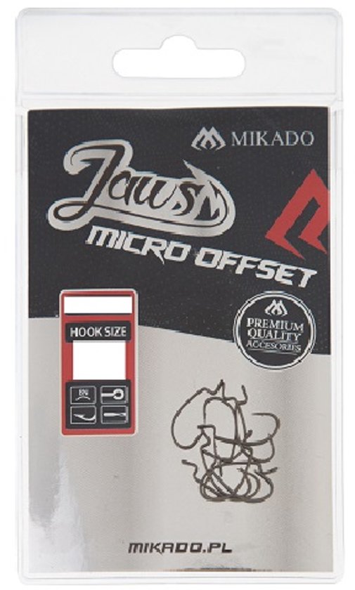 Mikado Jaws Micro Offset Haak No. 8 - 10 stuks - Roofvis - Cheburashka & Dropshot van Merkloos — afbeelding 2