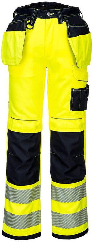 Portwest PW3 Hi-Vis Stretch Broek met Holsterzakken PW306 - Geel/Zwart ...
