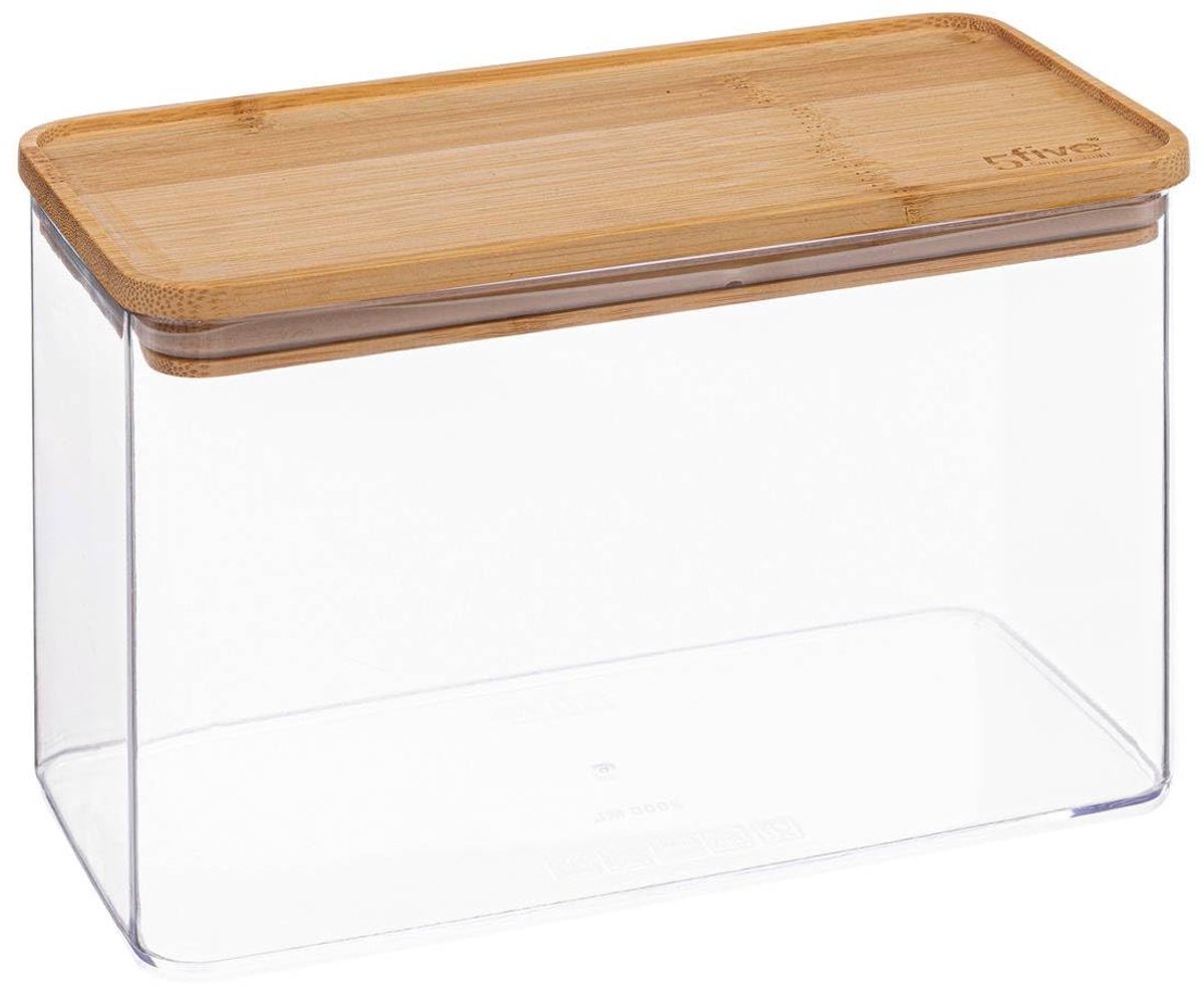 Rechthoekige doos met bamboedeksel - 2 liter - multifunctioneel