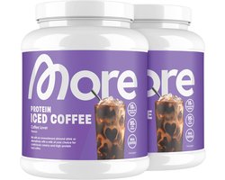 MORE NUTRITION Protein Iced Coffee, Coffee Lover, 2 x 500 g, 40 Porties - Proteïnepoeder met Lactase en Koffie, Eiwitshake