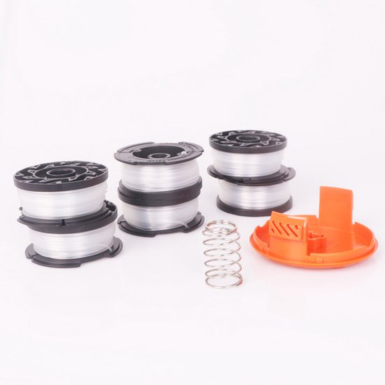 Maaidraad - 6 Stuks - trimmerdraad - Reserve draden - draadspoelen - Geschikt Voor Black Decker, Bekasa AF-100-3ZP en A6481 - lengte 30 ft - Vervangt spoelen uit de GL280-, GLC1825N - serie met doppen en veren - wit van Bekasa — afbeelding 4