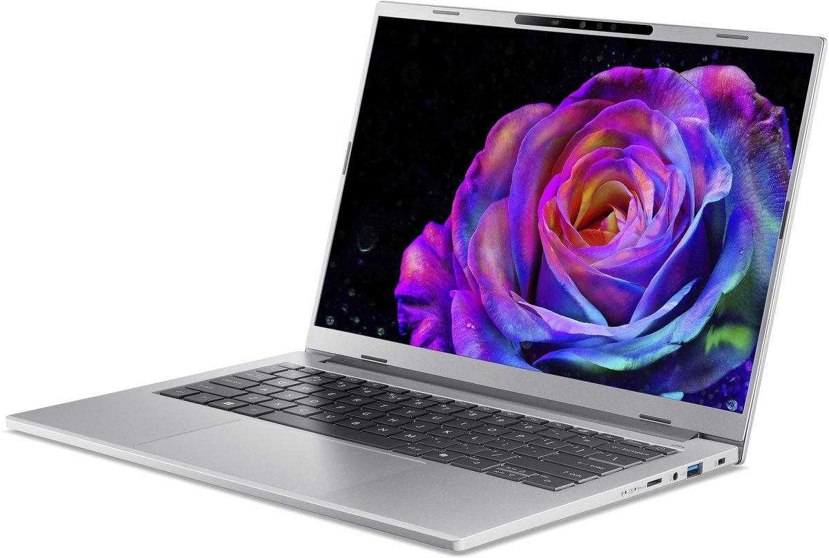 "Acer Aspire 14 AI A14-61M-R6S2 AMD Ryzen AI 7 PRO 350 Laptop 35,6 cm (14"") WUXGA 32 GB LPDDR5x-SDRAM 1 TB SSD Wi-Fi 6E (802.11ax) Windows 11 Home Duits Zilver" thumbnail 4