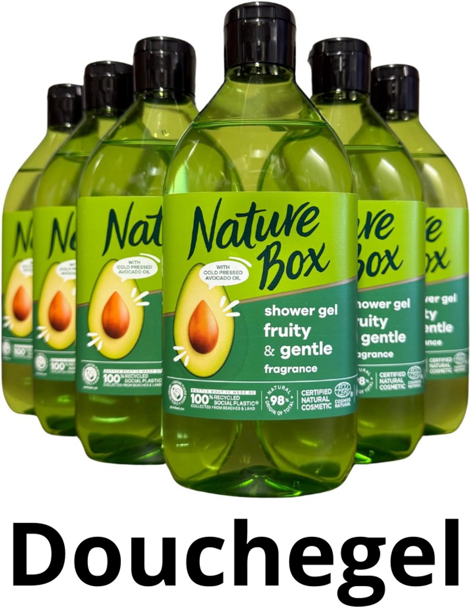 Nature Box Avocado Vegan Douchegel 6 x 385ml - Grootverpakking