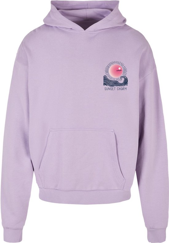 Merchcode - Sweat à capuche/pull oversize Sunset Charm - L - Lilas