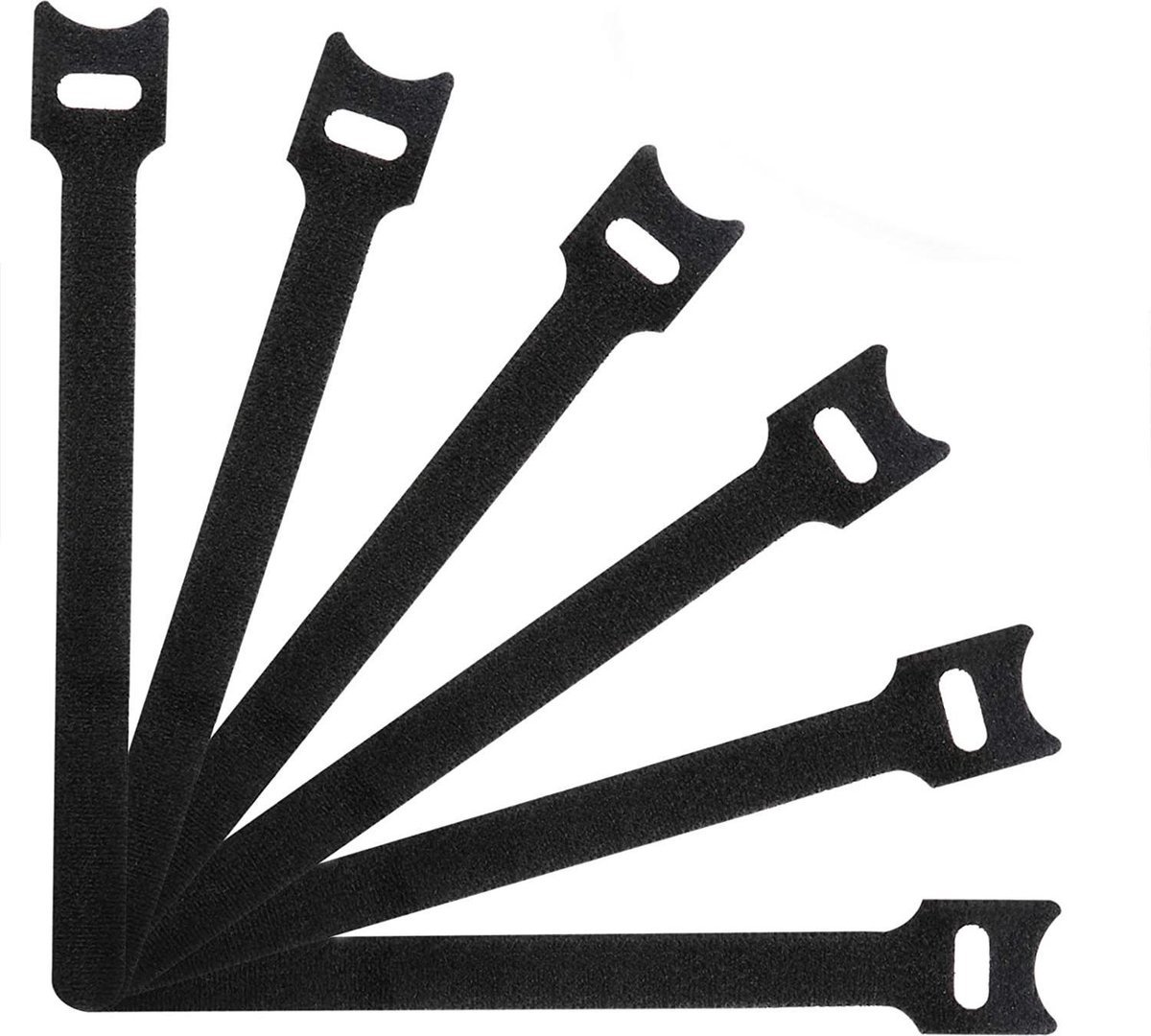 kabelbinders met velcro lengte 200mm breedte 12mm - 5 stuks in verpakking