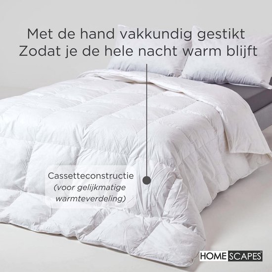 Homescapes couette tempérée 135 x 200 cm en duvet et plumes de canard 10.5 tog