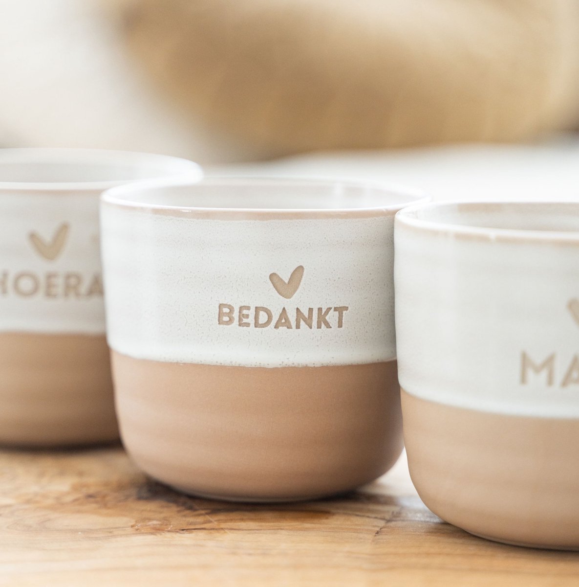 Lottea Theemok aardewerk Bedankt - mok, bedankt cadeau, bedankt cadeautje, thee mok, theemok groot, thee cadeau