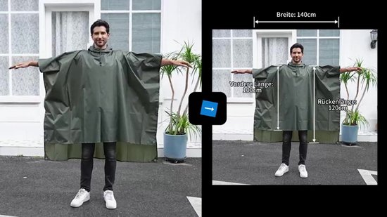 TTLUOKER®Poncho met Opbergtas - Regenponcho Waterdicht - Fietsponcho Sneldrogend - Winddicht - Unisex - Dames & Heren - One size - Unisex Zwart