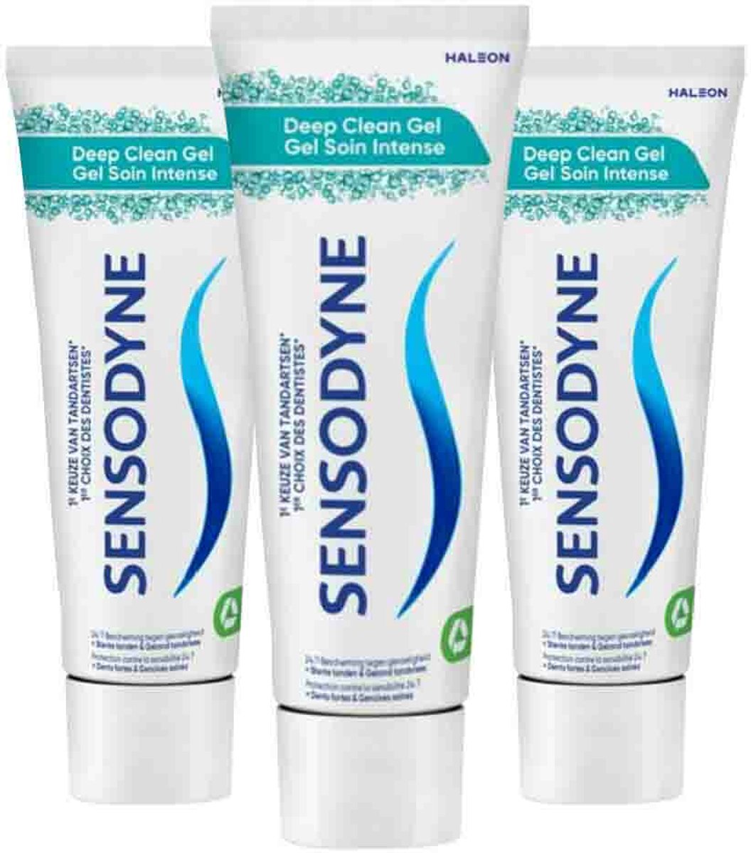 Sensodyne Tandpasta Deep Clean Gel - 3 x 75 ml - Voordeelverpakking