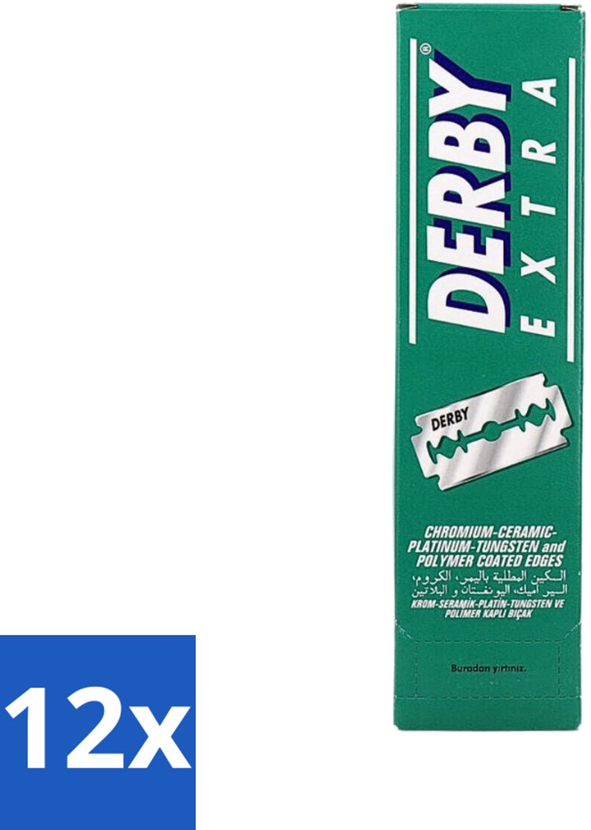 12 x Derby Professional - Double Razor Blades - Scheermesjes - Glad Scheerresultaat - 100 Mesjes - Scheermesjes - Barbershop - Scheerresultaat - Scherpe Mesjes - Open Scheermes