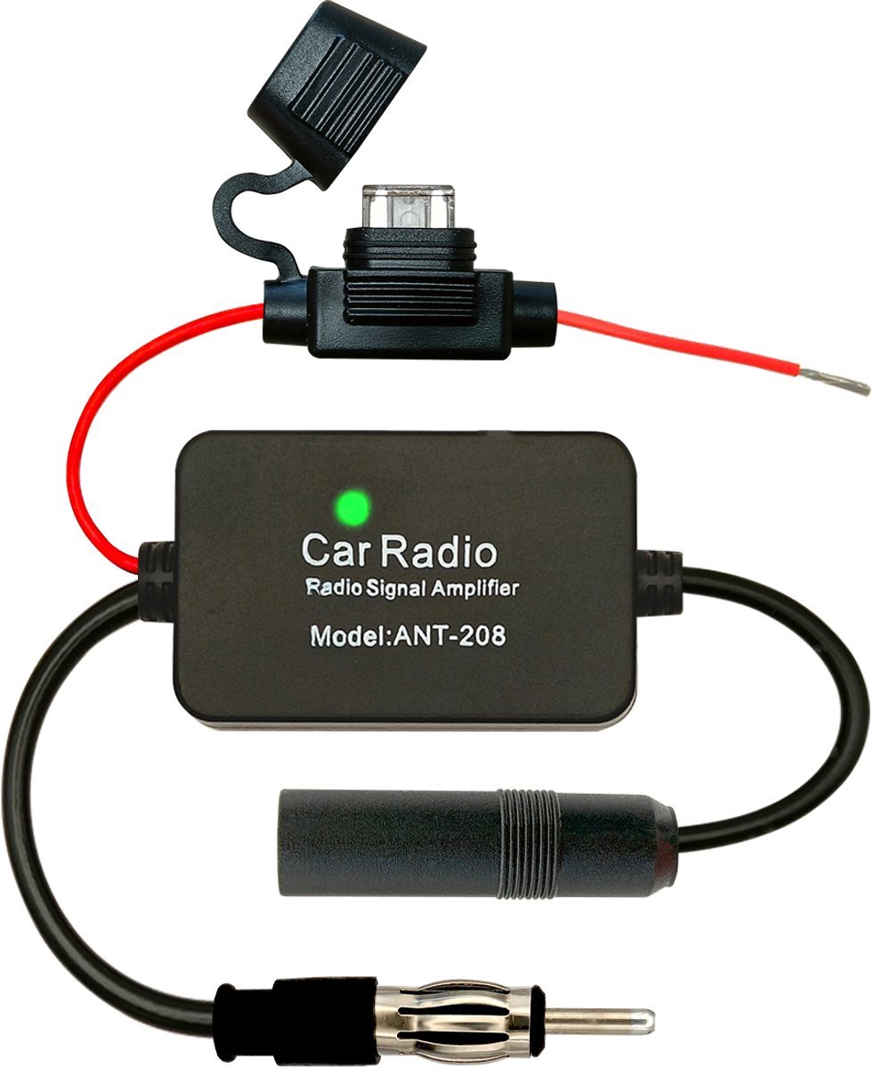Universele Antenne Radio Signaalversterker - FM/AM - ANT-208 - 85-112MHz - 25dB - 34cm - Zwart
