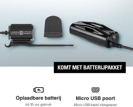 Lezyne Multi Drive 1000 LM W / Power Pack & Mounts - USB Oplaadbare Fietslamp - Fietsverlichting Voorlicht - Fietslicht Voor - 6 Standen - 1000 Lumen - Waterdicht - Zwart — afbeelding 3