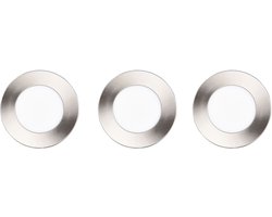 TRIO HIMAL - Inbouwspot - Nikkel mat - incl. 3x SMD 3,5 W - Plafondbevestiging - Helderheid instelbaar - DIP - Schakelaar