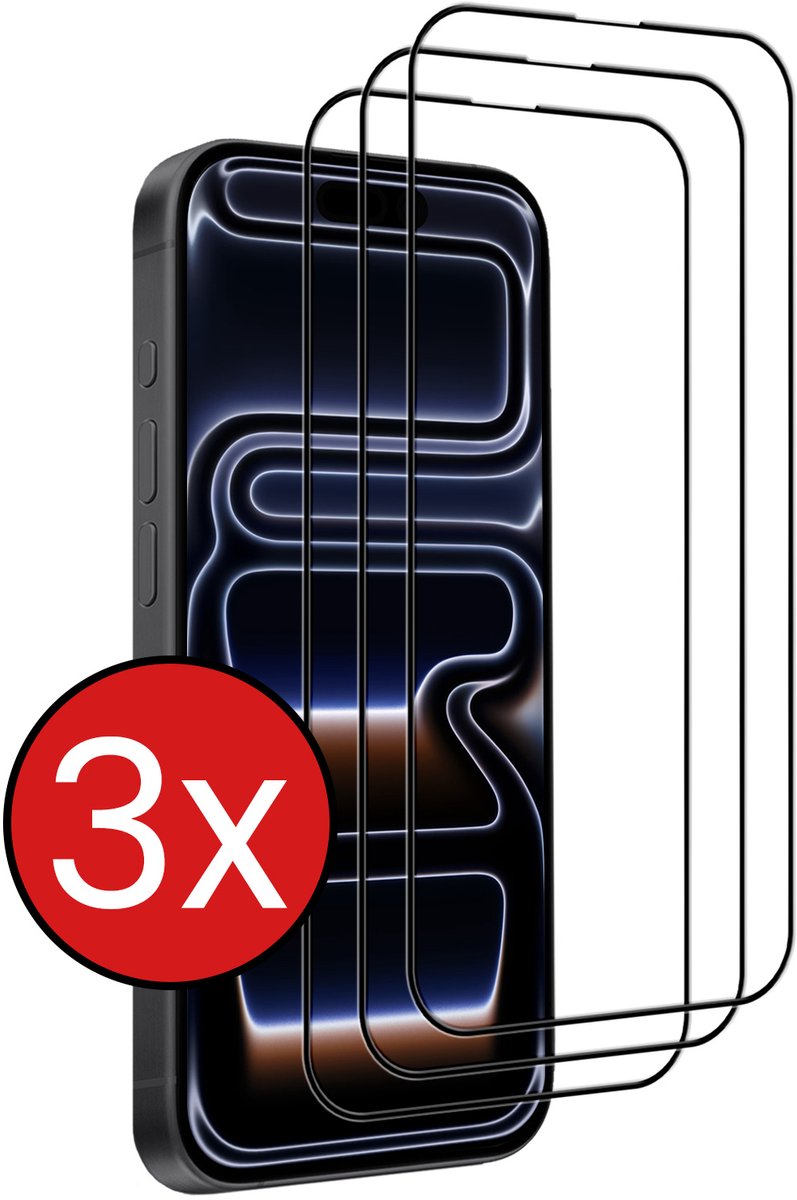 Screenprotector - 3 Stuks - Geschikt voor Apple iPhone 17 Pro - Full Cover - Beschermglas - Gehard Glas - Tempered Glass - Screen Protector