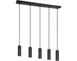 TRIO SOKA - Hanglamp - Zwart mat - excl. 5x GU10 5 W - Plafondbevestiging - In hoogte verstelbaar