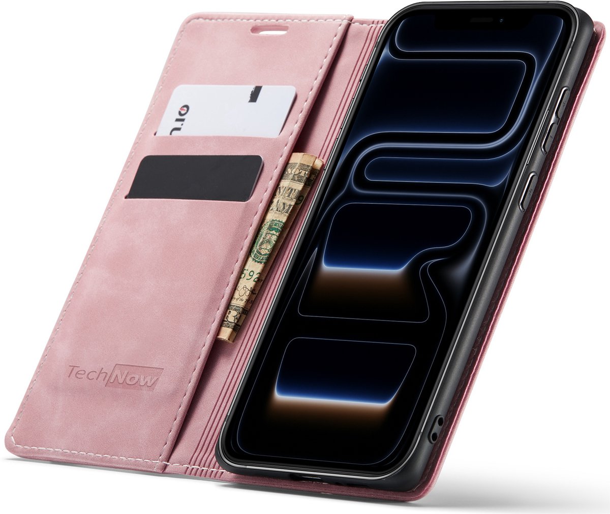 Hoesje geschikt voor iPhone 17 Pro Max - Book Case Leer Slimline Roze
