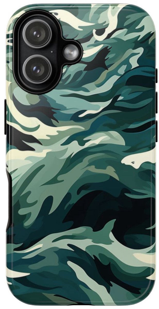 Abstracte Oceaangolven met Haaienpatroon – Telefoonhoesje Geschikt voor iPhone 17