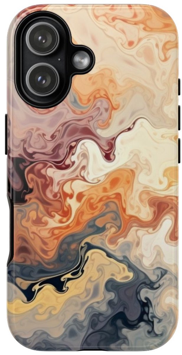 Dynamisch Abstract Oranje-Grijs Patroon – Telefoonhoesje Geschikt voor iPhone 17