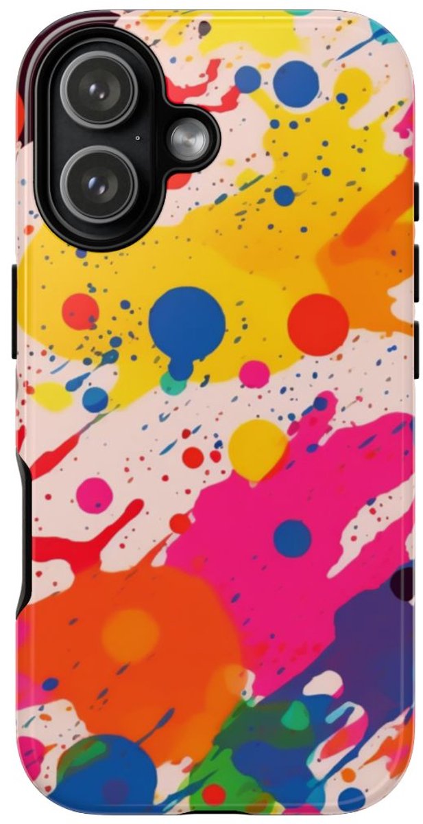 Kleurrijke Verfspatten Abstract Patroon – Telefoonhoesje Geschikt voor iPhone 17