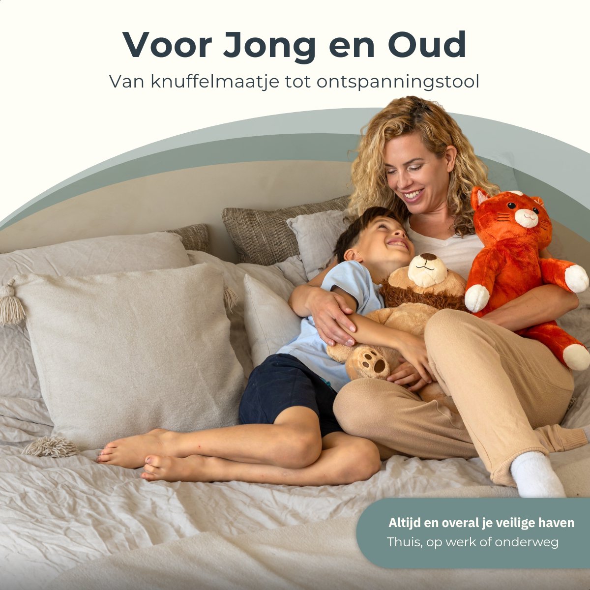 Verzwaringsknuffel Met Hartslag - Kiki de kat - 53cm / 2kg - Verzwaarde Knuffel - Weighted Stuffed Animal - Troostknuffel - Slaapknuffel - Zware Knuffel - Rustgevende Knuffel met Heartbeat - Troostknuffel - Plushie - Voor Kinderen en Volwassenen — afbeelding 6