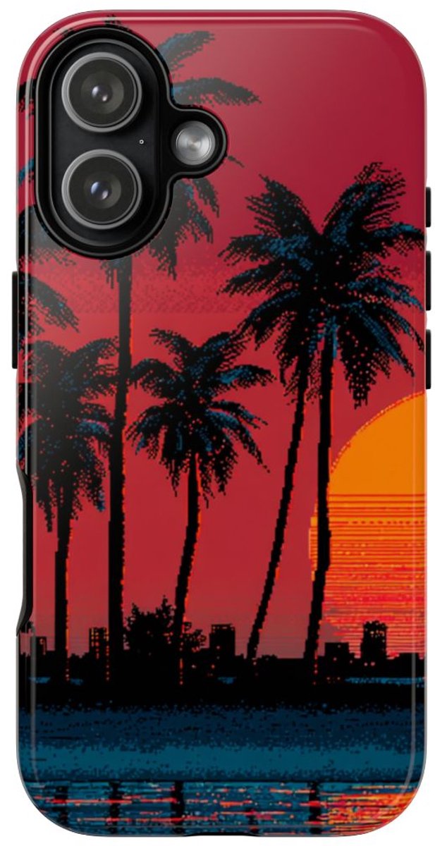 Zonsondergang met Palmbomen Silhouet – Telefoonhoesje Geschikt voor iPhone 17