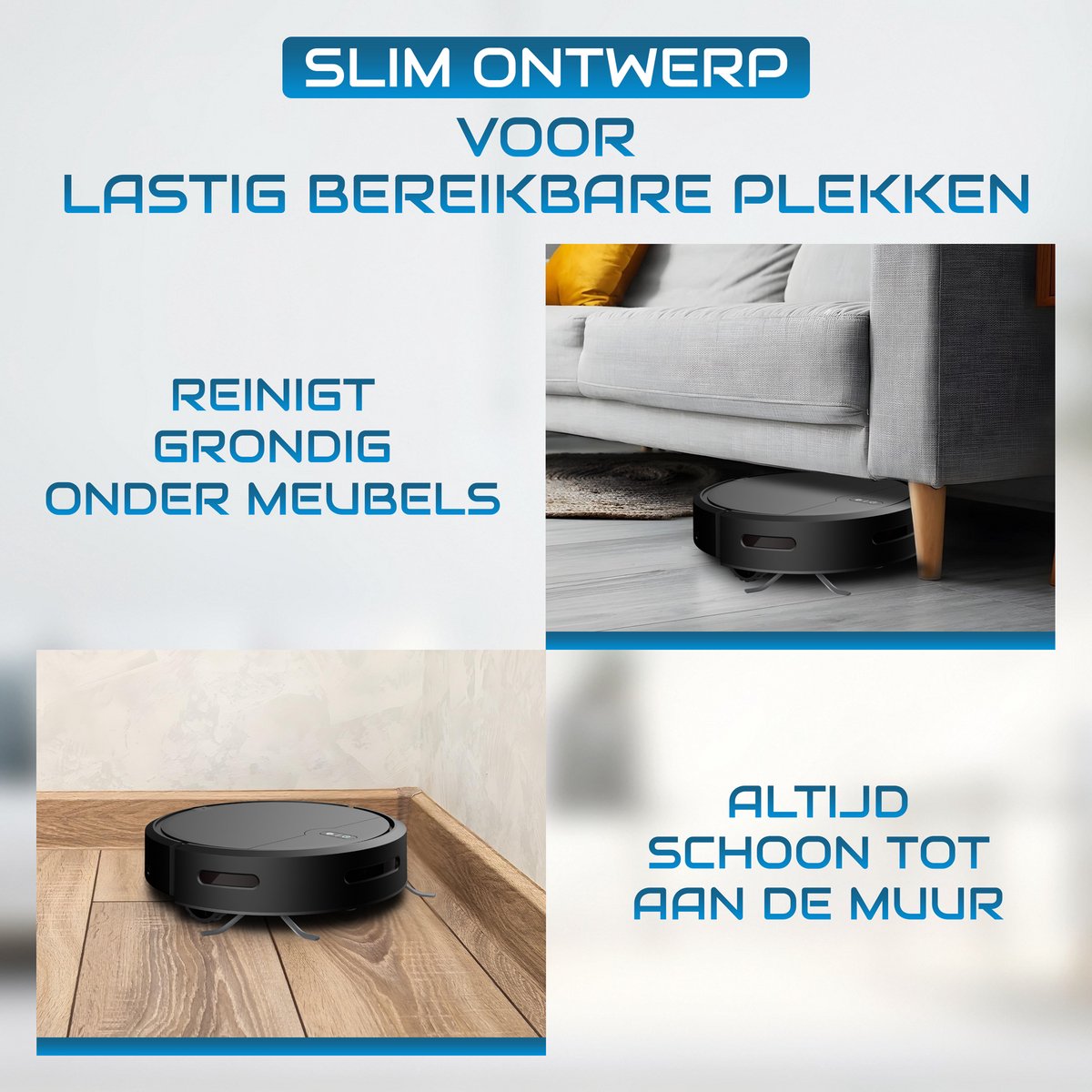 Powell Robotstofzuiger - Robotstofzuiger met Dweilfunctie - Robotstofzuiger met Laadstation - Robot Stofzuiger - Dweilrobot - Zwart – foto 6