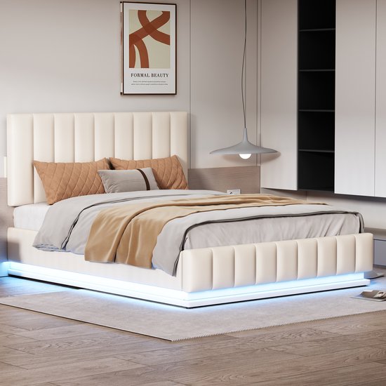 GOPLUS Hemelbed, metaal, 140 x 200 cm, tweepersoonsbed met
