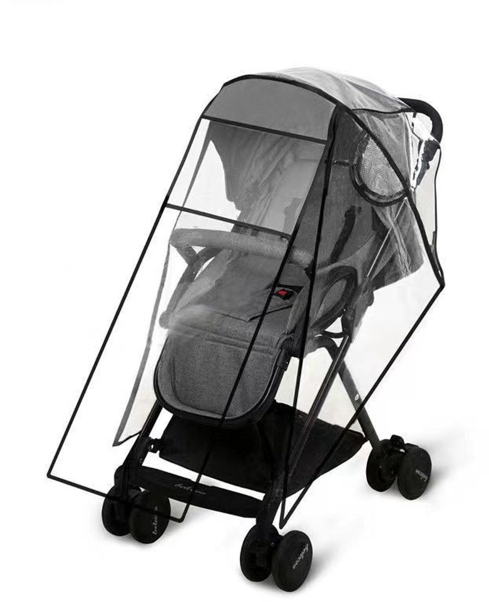 Regenhoes Kinderwagen Universeel - Regenhoes Voor Kinderwagen - Buggy Hoes - Ademend - Regenbestendig - Stofkap - Duurzaam - Universeel Kinderwagenaccessoire - Transparant - Geschikt Voor De Meeste Kinderwagens En Kinderwagens