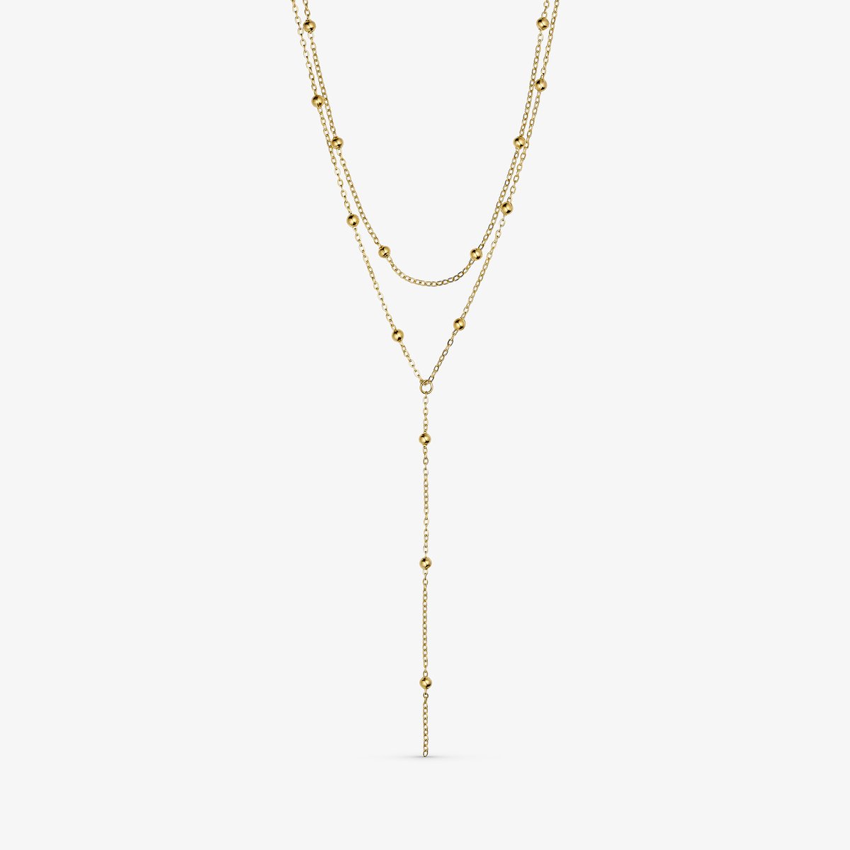 Wolff Jewelry - Mini Bubble Ketting- Gold Plated | Fijn, Delicaat & Waterproof - Verguld - Goudkleurig - Waterproof - Dames - Cadeau - dochter - vrouw – vriendin – moeder - verjaardag
