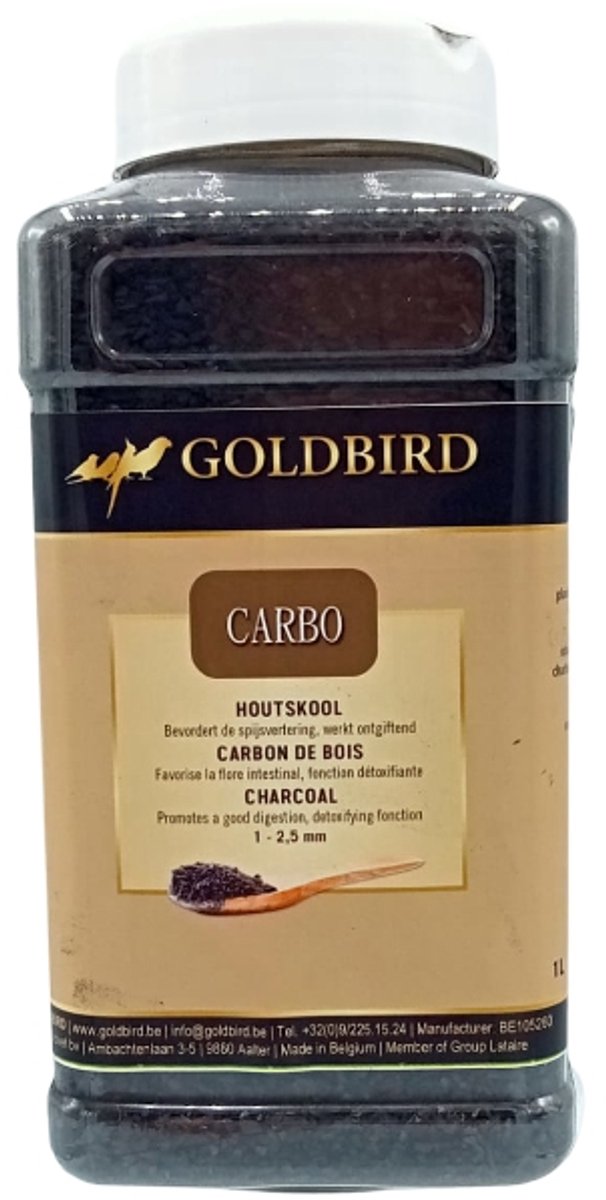 Goldbird Carbo 1L - houtskool supplement voor vogels - bevordert spijsvertering en werkt ontgiftend