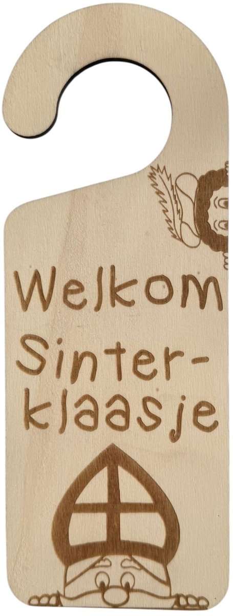 Deurhanger Sint - Sinterklaas Decoratie - Welkom Sint en Piet Standaard - Piet Decoratie - Sinterklaas cadeautjes - Sinterklaas Versiering - Sinterklaas - Sint - Sinterklaas decoratie beeld - Sint en piet decoratie - Sint en piet - Sinterklaas beeld