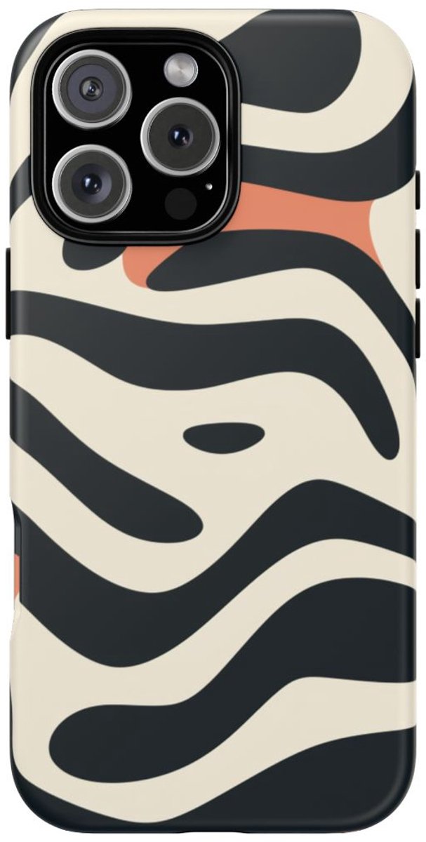Abstracte Golvende Lijnen – Telefoonhoesje Geschikt voor iPhone 16 Pro Max