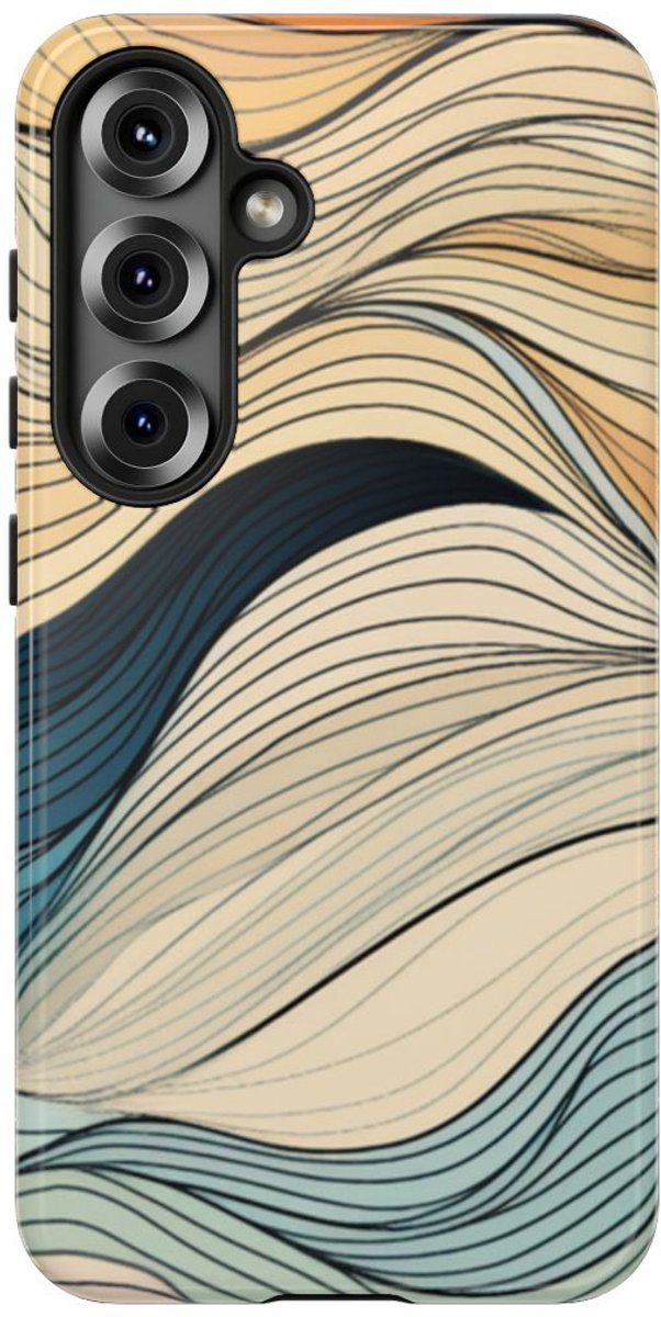 Vloeiende Abstracte Herfstgolven – Telefoonhoesje Geschikt voor Samsung Galaxy S25