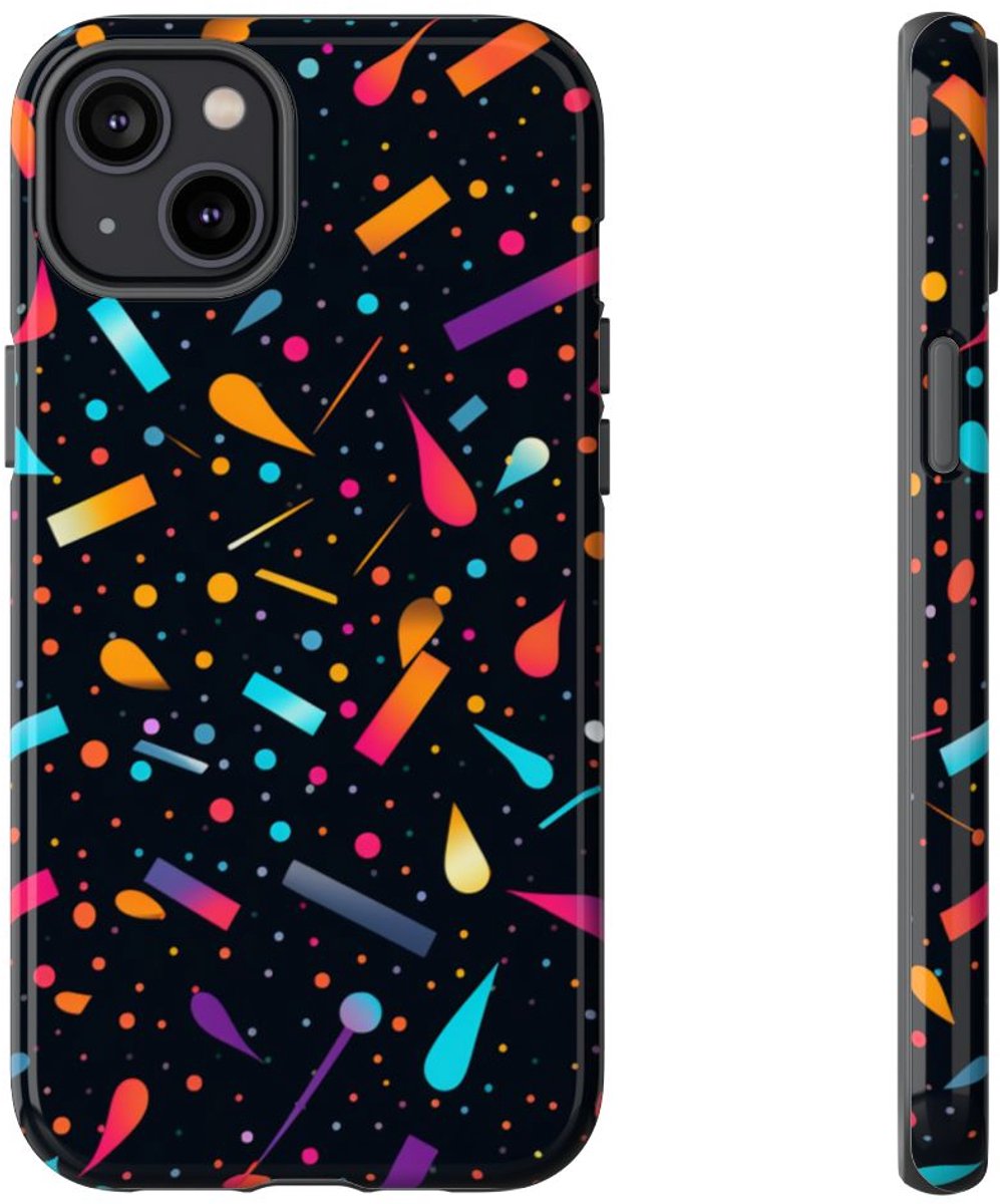 Kleurrijk Abstracte Vormenpatroon – Telefoonhoesje Geschikt voor iPhone 14 Plus