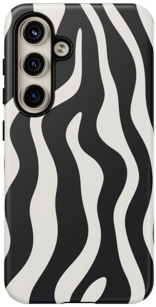 Zwart-Wit Abstract Zebrapatroon – Telefoonhoesje Geschikt voor Samsung Galaxy S24
