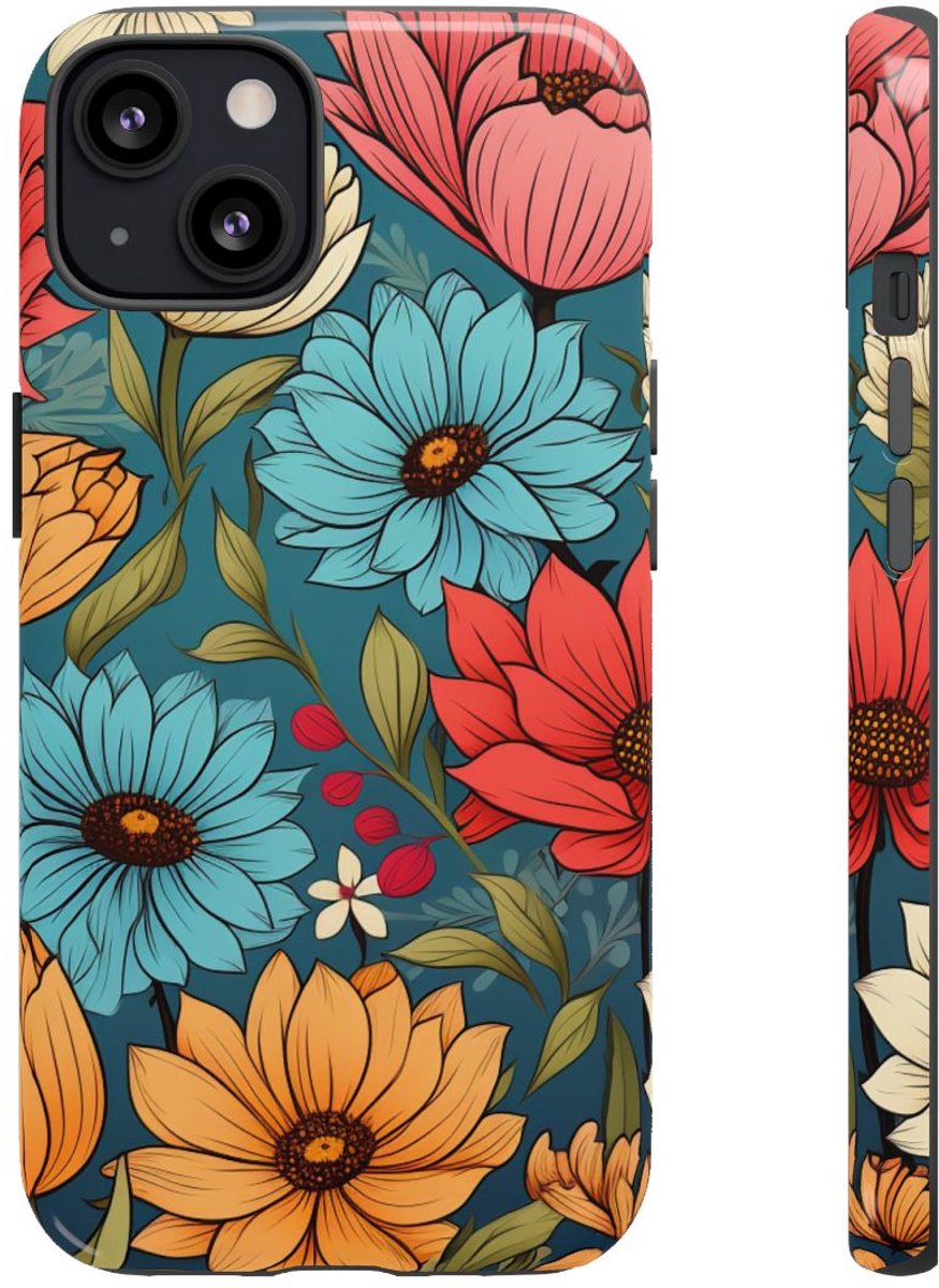 Kleurrijk Bloemenpatroon – Telefoonhoesje Geschikt voor iPhone 13