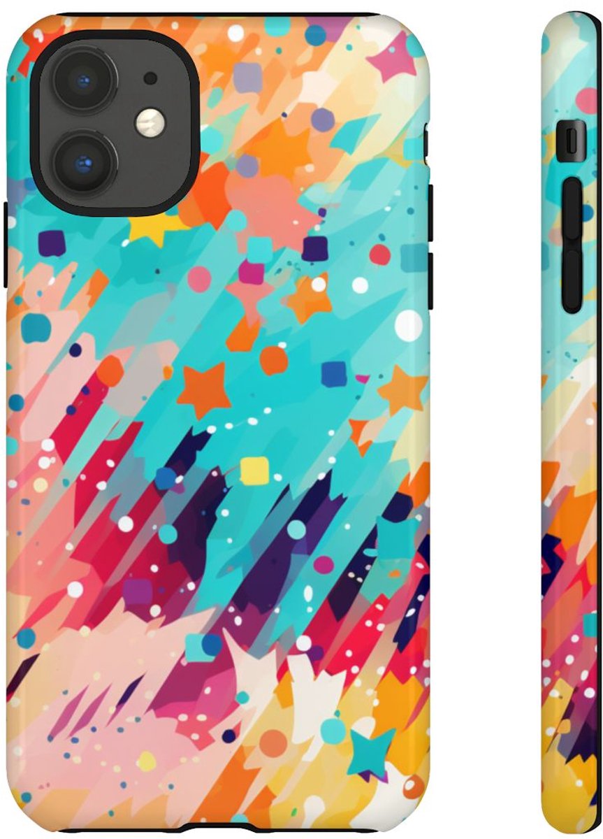 Kleurrijk Abstract Spattenpatroon – Telefoonhoesje Geschikt voor iPhone 11