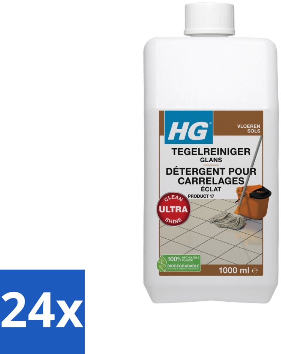 24 x HG Tegelreiniger Glans 1 liter - Tegelreiniger - Vloerreiniger - Glansreiniger - Biologisch Afbreekbaar - Natuursteen