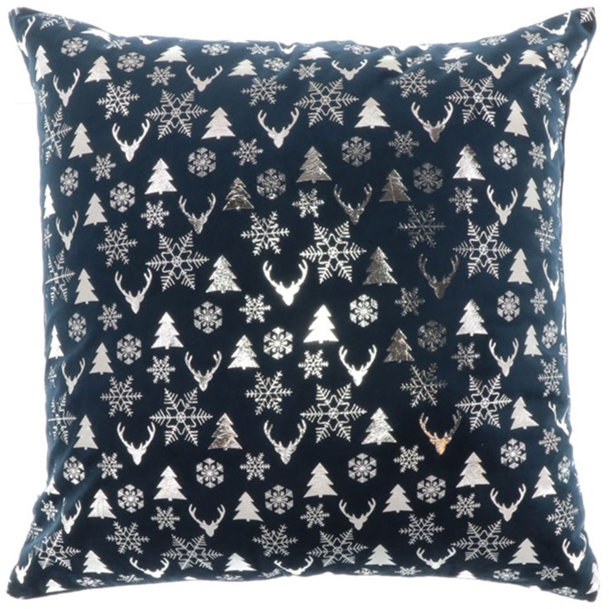 Unique Living Kussen Bernt - 45x45cm - dark blue - Donker Blauw | Kussen woonkamer of slaapkamer
