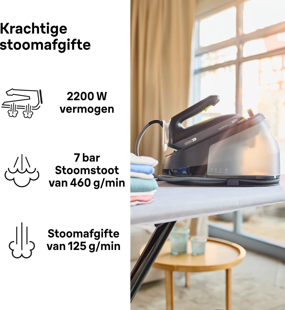 Braun CareStyle 3 IS3257BK - Stoomgenerator - Compact Opbergen - Eco-instelling - Zwart — afbeelding 4